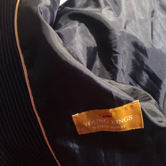 LAST CHANCE! YOUNG KINGS By Steve Harvey Pinstripe Suit Jacket/Coat - Picture 15 of 16